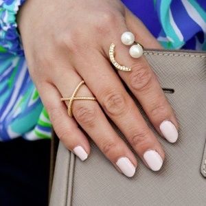 T&J Designs Jewelry - Gold Pave X Ring T&J Designs Jewelry - Gold Pave X Ring